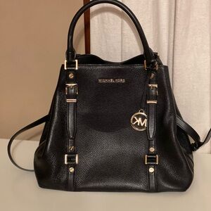 Michael Kors Black Leather Satchel/Tote Bag